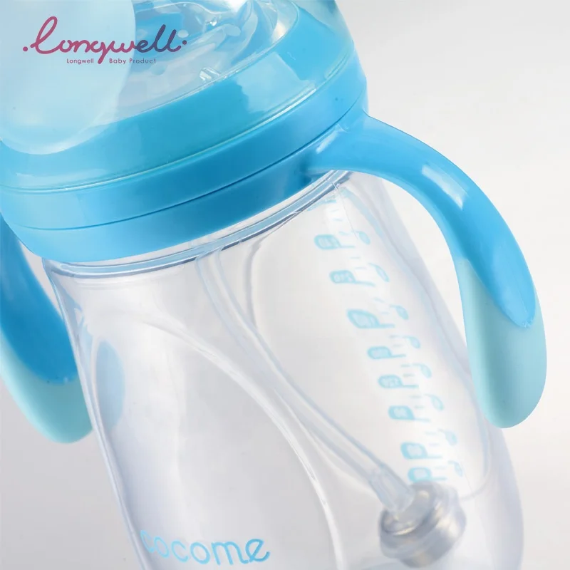 Anti-Colic Babies Feeding Bottles 180/280ml Straw Gravity Ball  Drinking Milk Bottles Stretch Silicone Nipple Baby Products 100%