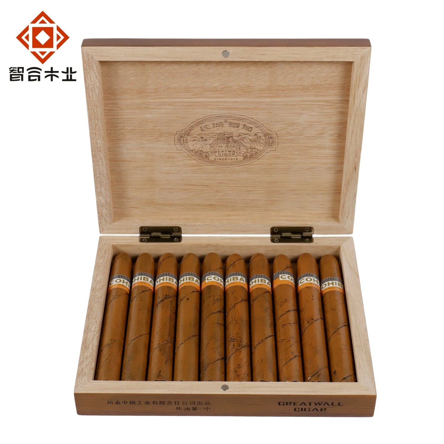High Quality Custom Mahogany 100% Solid Wood Cigar Box For 10 Cigars