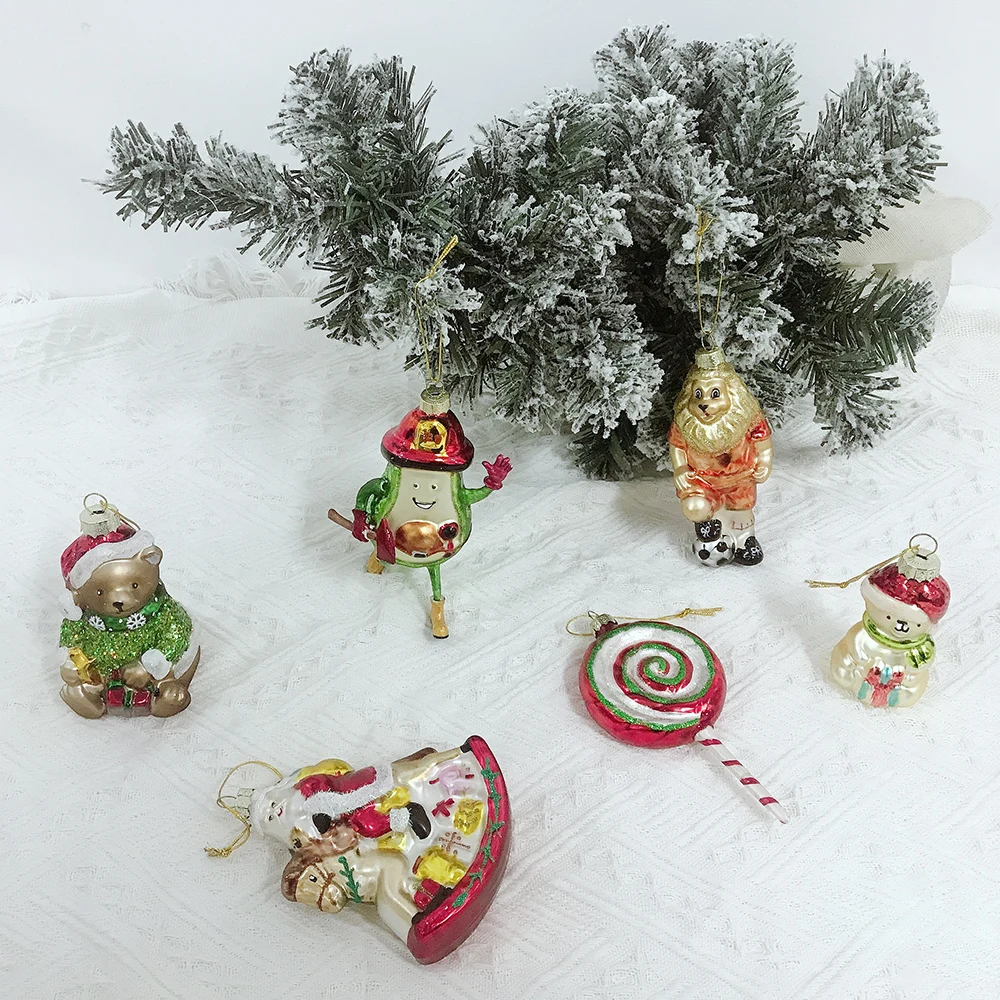 Handmade Christmas hanging glass decoration animal ornament for home festival party hanging decorations Eco-friendly