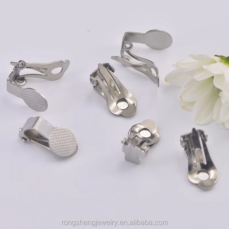 Wholesale flat back earrings clip backs diy earrings findings jewelry making accessories clip on earrings non pierced