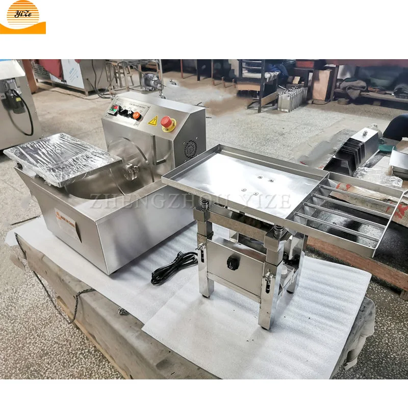 Cheap Automatic Chocolate Melters Melter Pot 15 kg 8kg Vibrating Table Tempering Peanut Coating Pan Machine