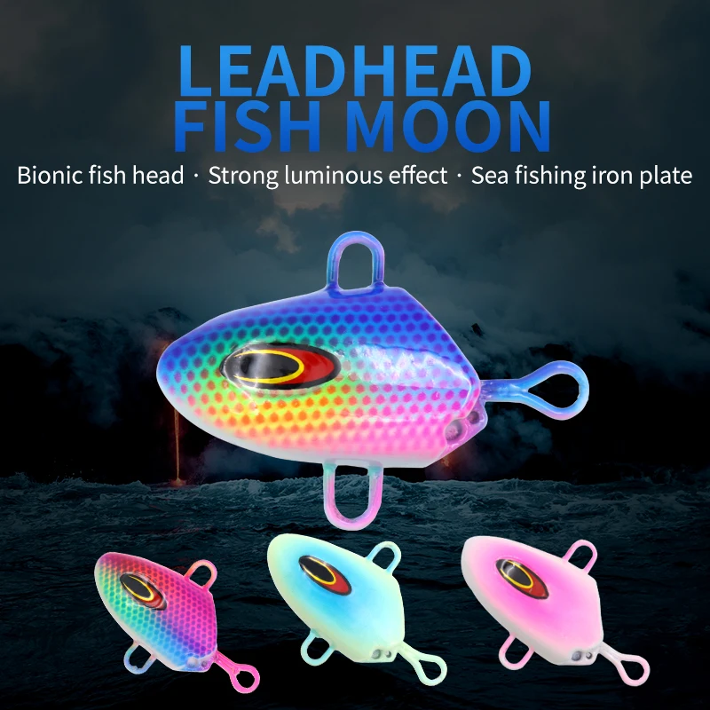 Luminous Inferno Moon Head Lead Fish Head Boat Fishing Sea Fishing Road Fishing Lure 100g250g Striped Bass Iron Lure
