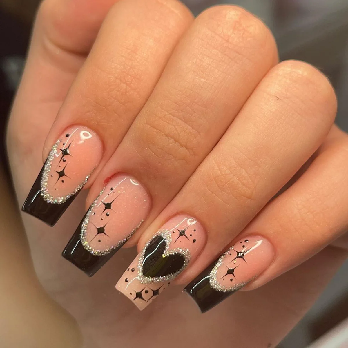 Wholesale Reusable False Nails 3D Flash Diamond Flowers Pink French Gold Butterfly Euro-American Super Long Pressed On Nails
