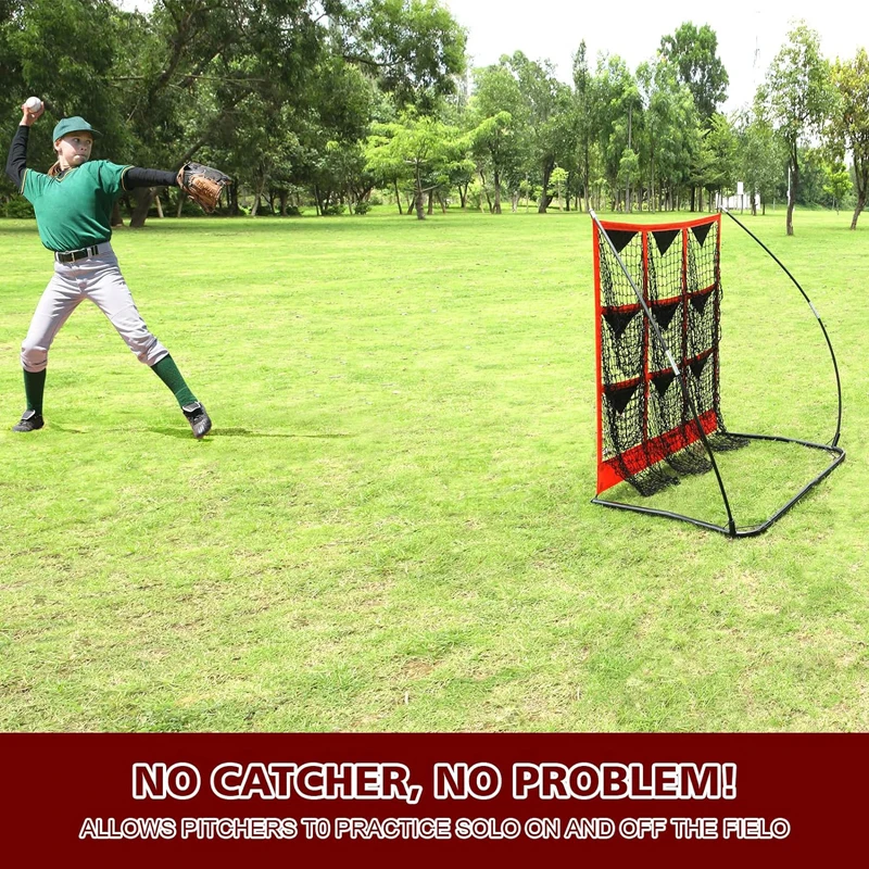 Baseball and Softball Net,Pitching Target Baseball Net with 9 Pocket,Pitching Strike Zone Target Net with Carry Bag