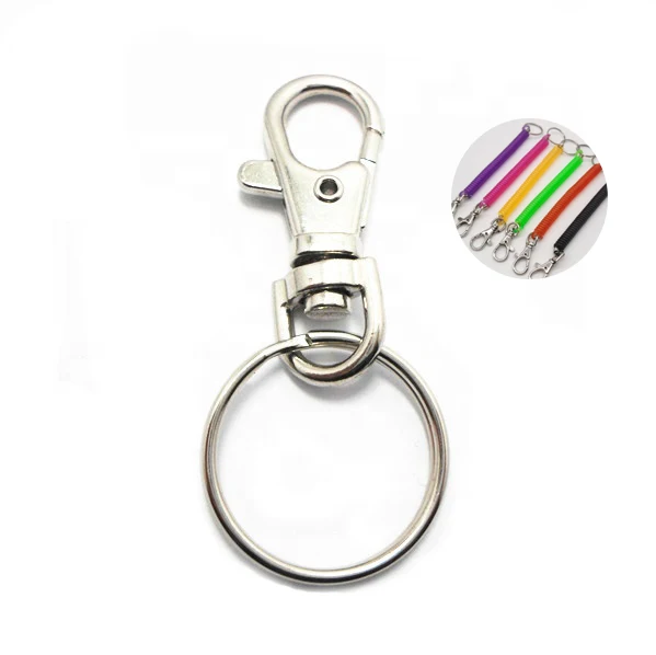 Hardware Metal Lock Key Ring With Swivel Lobster Clasp Snap Hook