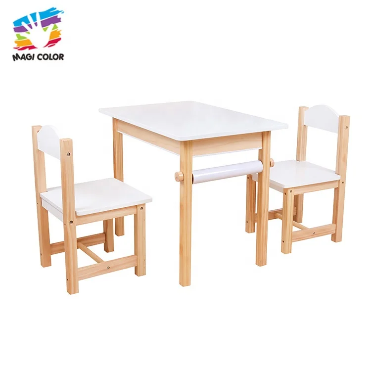 Ready To Ship white wooden kids table and chairs for wholesale W08G266