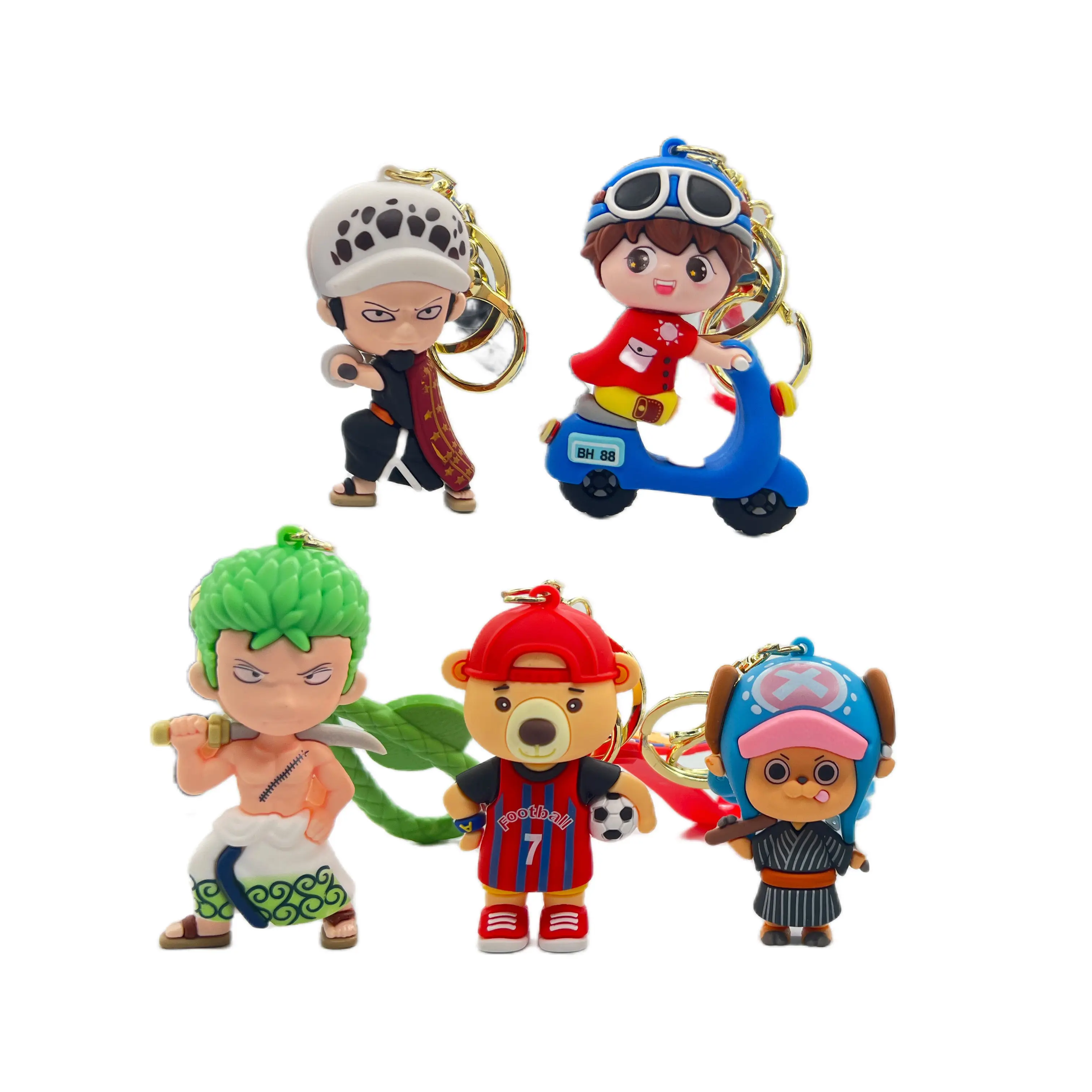 FOCUS Custom 3D Keychain PVC Rubber Keychain Cartoon Dolls Backpack Accessory Kids Cute Key Rings Promotional Gift