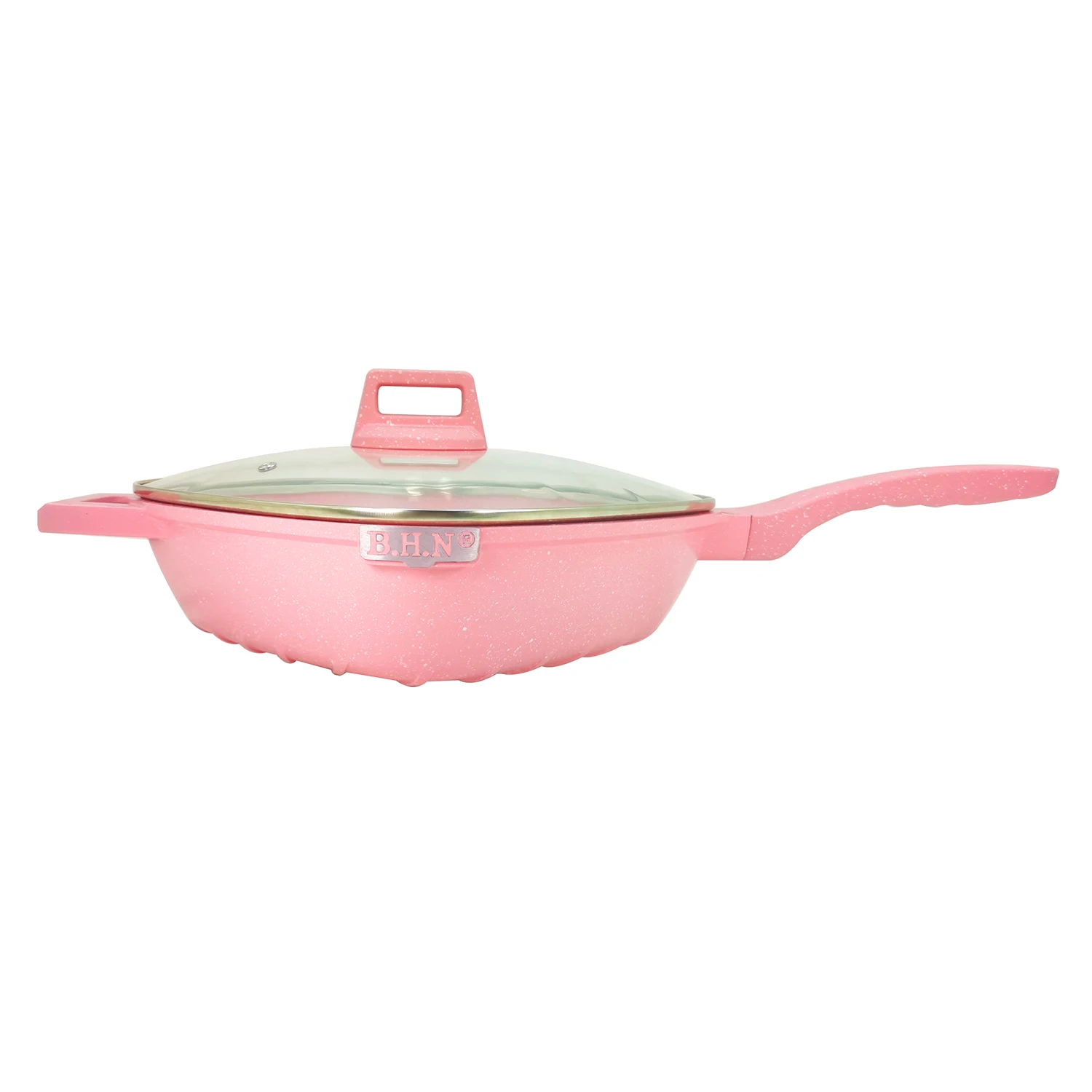 Factory Price ODM Support Glass Cover Non Stick Ceramic Copper Coated Grill Deep Pan