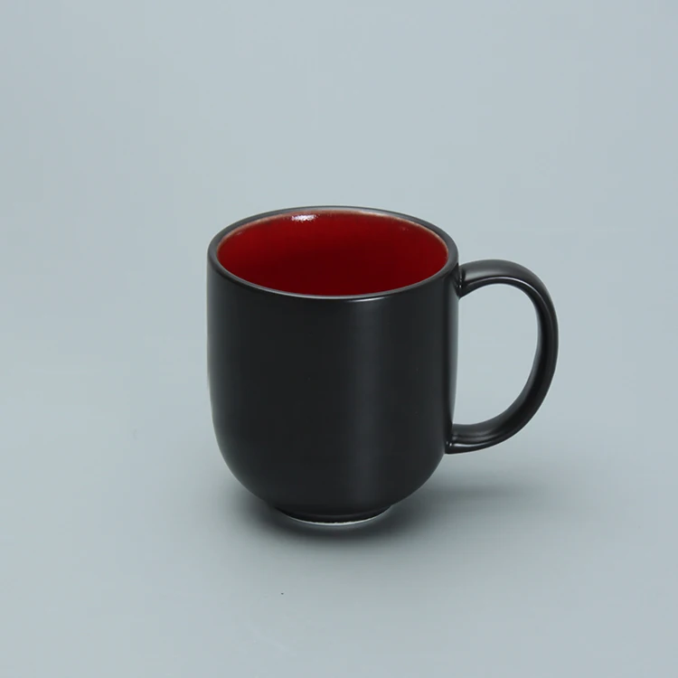 Hot Selling 16 Pieces Vintage Red Black Two Tone Color Restaurant Household Dining Plate Set Ceramic Tableware Dinnerware