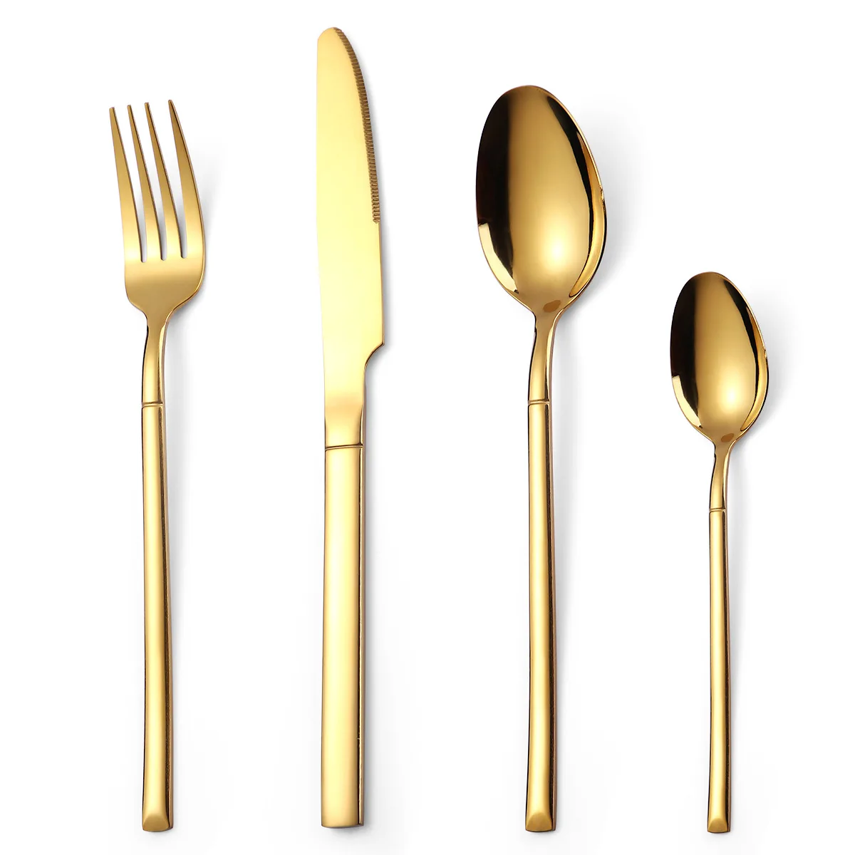 Custom Kitchen Fork Spoon Knife Luxury Silver Black Golden 18/10 Stainless Steel Silverware Flatware Cutlery Sets For Wedding
