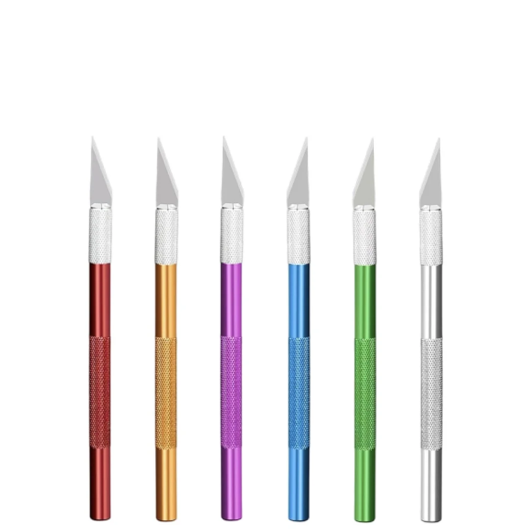 Aluminum Alloy DIY Carving Knife Pen Customizable OEM Support Carbon Steel Utility Blade Paper Cutting Rubber Stamp Tool EDC Use