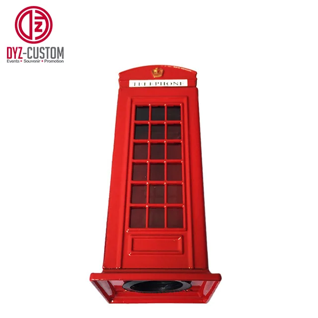 Zinc Alloy Die Cast Red Telephone Booth Money Box British Souvenir Metal Piggy Bank