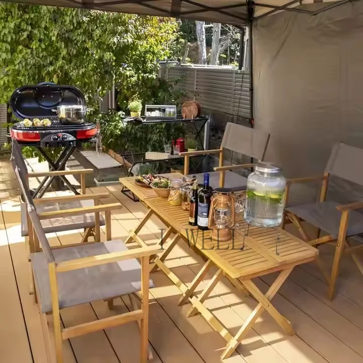 Hot sale Low price Free sample new style modern park carbon steel Garden Outdoor Folding Camping Picnic tables