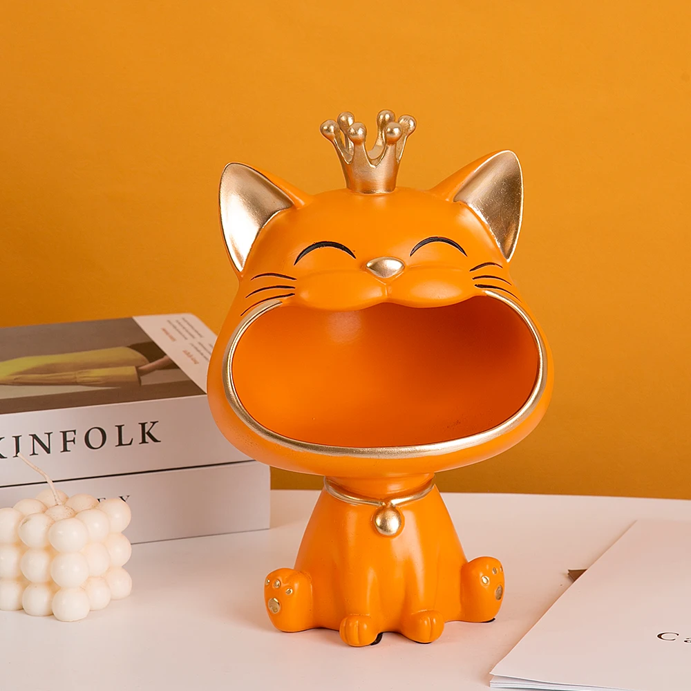 luxury home decor cat doorway key placement natural resin made fortune Lucky cat ornament Decoration Creative