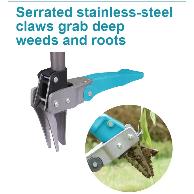 Garden Stand Up Weed Lawn Long Handled Aluminum Root Remover Tool Outdoor Portable