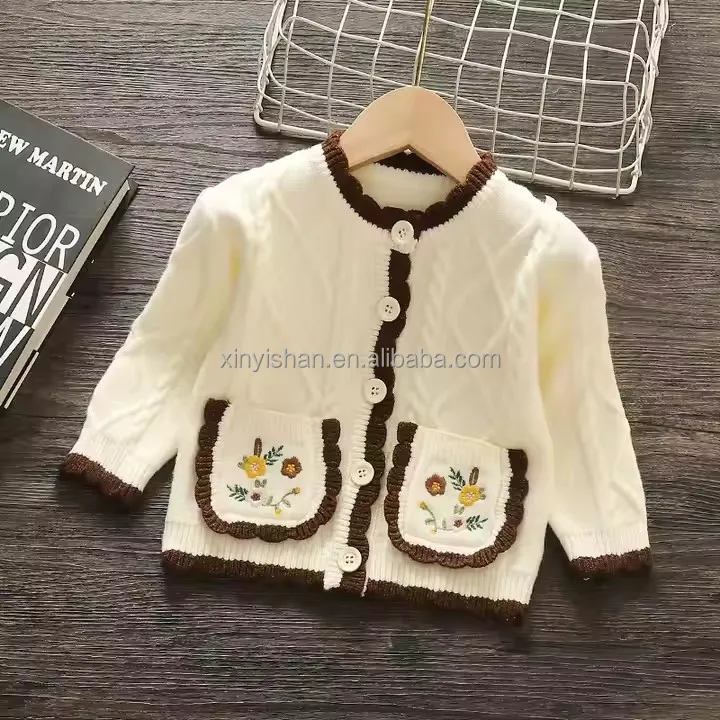 High Quality Sweater Kids One Piece Cotton Cartoon Jacquard Knitted Sweater Kids Pullover Kids Sweater