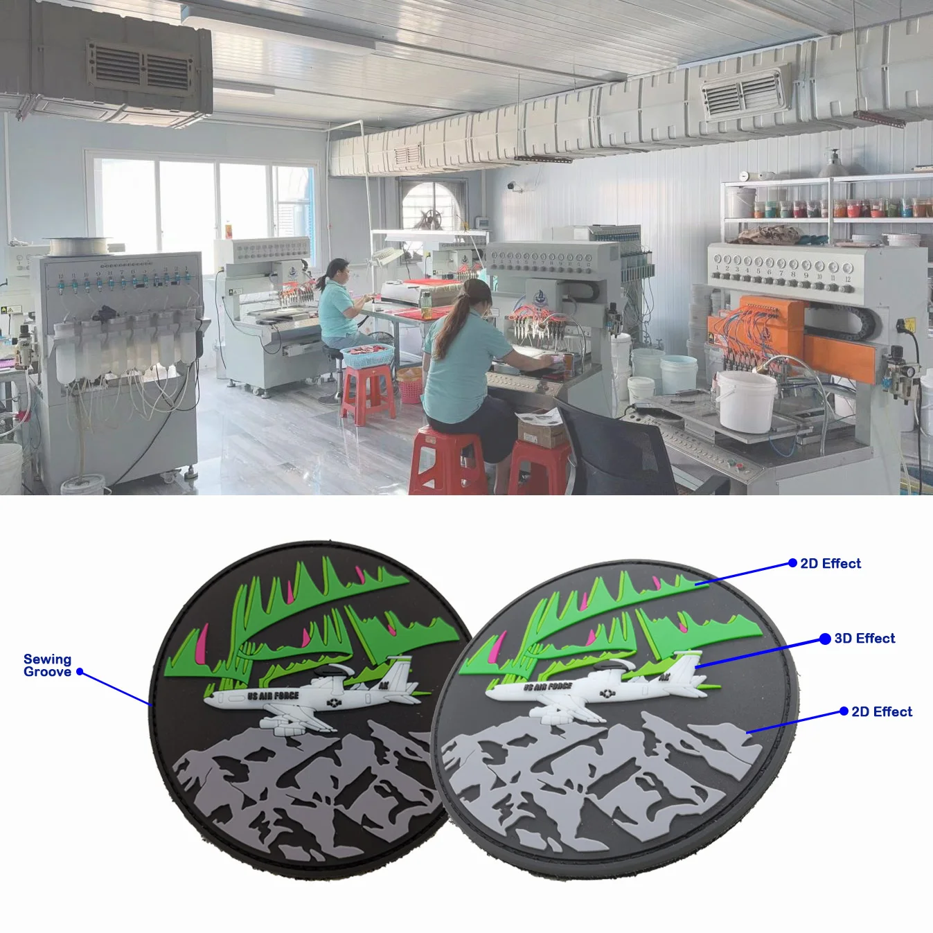 Custom Rubber 3d Brand Logo Labels Pvc Embossed  Patch Hook and Loop Tactical Patch PVC Patch for Bag