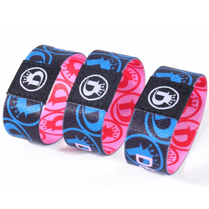Custom Eco-Friendly Woven Polyester Wristbands Colorful Fabric Bracelets with Logo for Fashion and Events