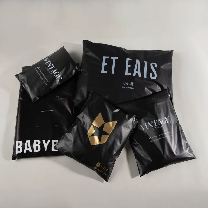 10x13inch Pattern Mailing Bag Envelope 3.15mil Strong Bearing Black Shipping Bags Biodegradable Self Sealing Plastic Poly Mailer