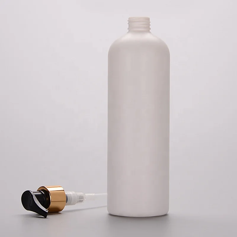 500ml HDPE Empty New Luxury 24mm Shampoo Bottle Shower Gel Round Bottle With Pump Dispenser