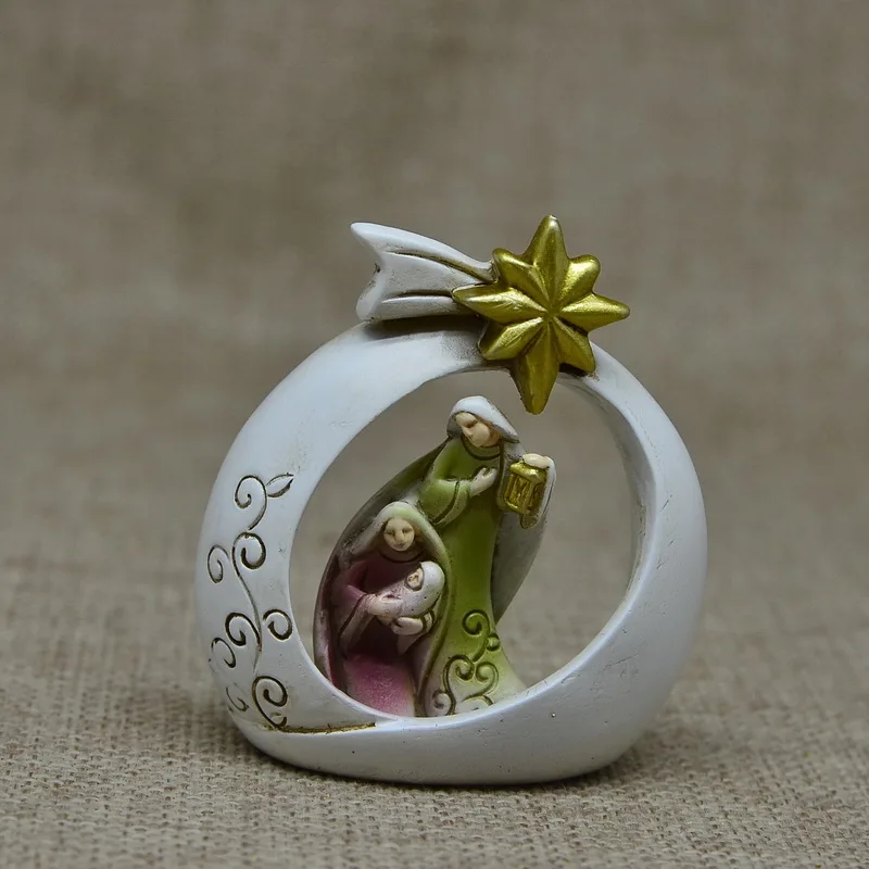 Religious items wholesale resin holy family figurine nativity set