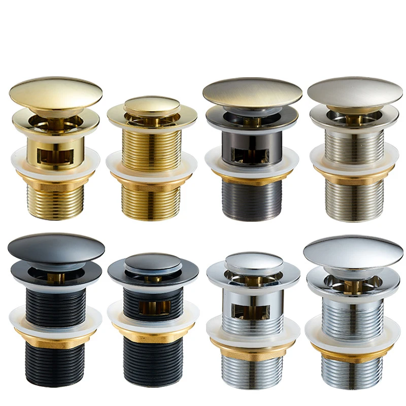 Stainless Steel Black Pop Up Drain Overflow Bathroom Sink Drain Lavatory Drain Stopper And Drainer