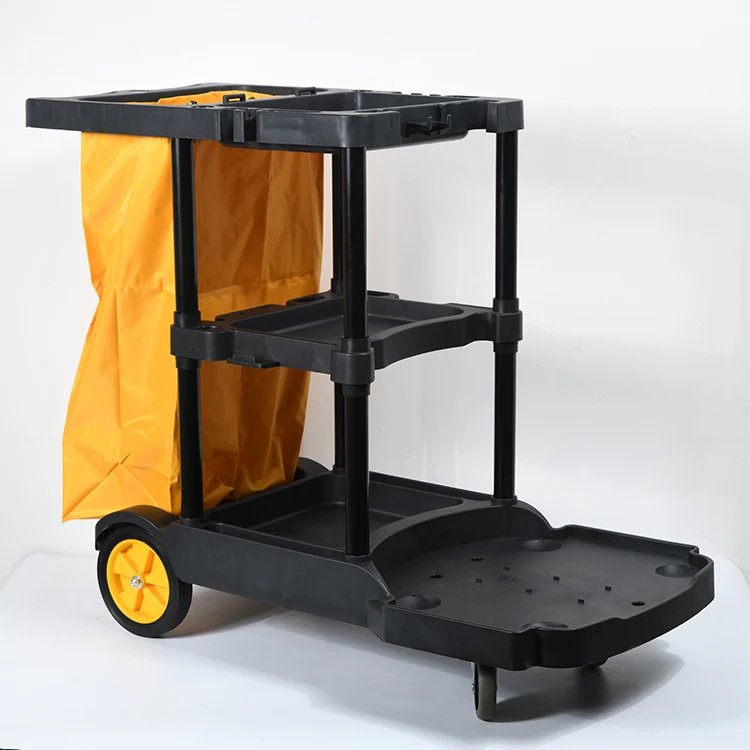 
Luxury Thickening Multipurpose Hotel Cleaning Janitorial Trolley With Housekeeping Maid Cart Trolley 