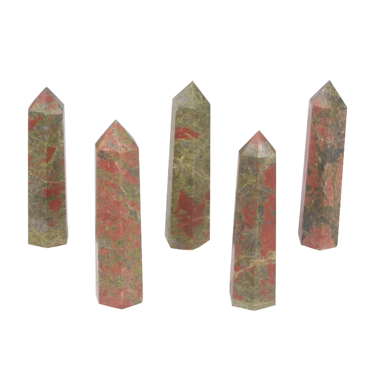 Manufacturer Price Natural Flower Emerald Point Healing Quartz Crystal Rod