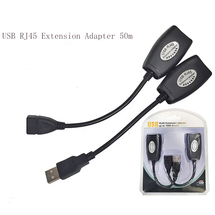 USB extender RJ45 50M USB Extension adapter USB/RJ45 extender Extension RJ45 Cat5e/6 Extender Cable Network 150ft