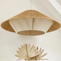 Wholesale Handmade Wicker Hanging Lamps Rattan Art Pendant Light Chandeliers Kitchen Island Mimbre Lampara Bamboo Weave Lamp