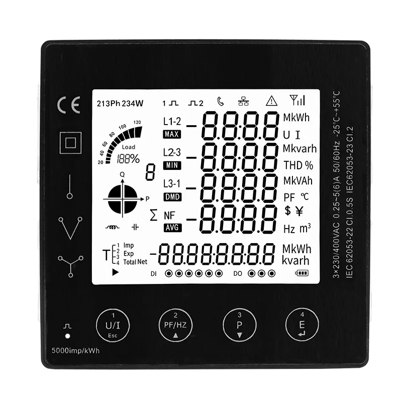 96*96 мм RS485 Modbus RTU с трансформатором тока 5A CT Connect многофункциональная Панель питания 3-фазный счетчик энергии Smart Multi-Rat