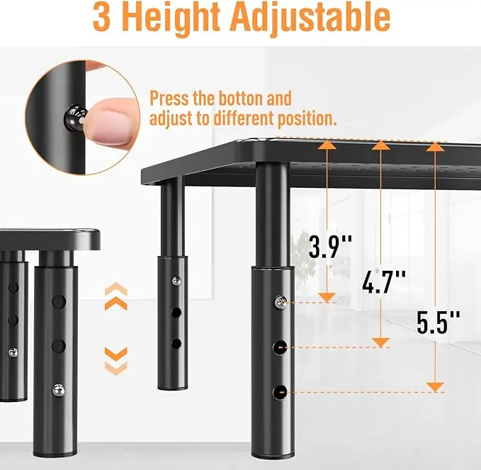 Monitor Stand Riser with Adjustable Height Metal Computer Riser for  Monitors Desk Monitor Stands