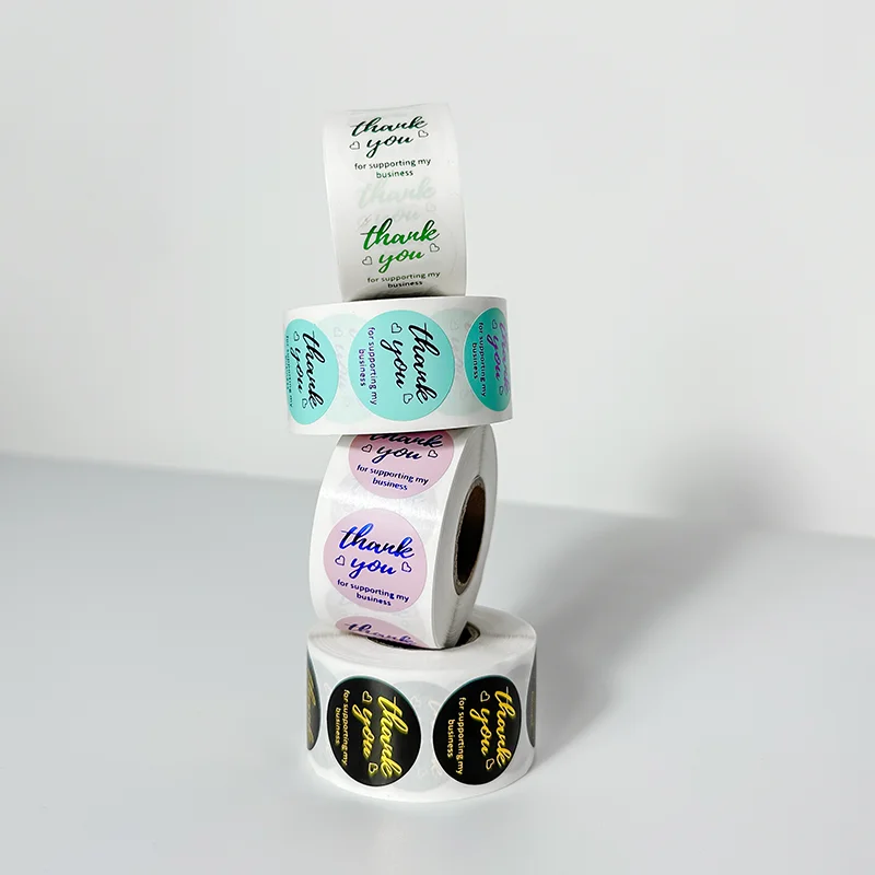 Custom Kraft Paper Heart-Shape Seal Labels for Packaging Permanent Adhesive Thank You Gift Sticker for Carton Use and Crafts