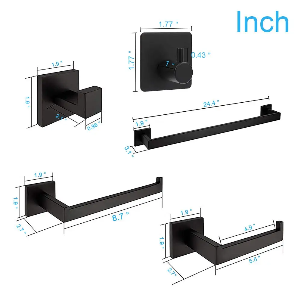 Top quality five star Hotel luxury accessories brushed nickel rose gold bathroom accessories set