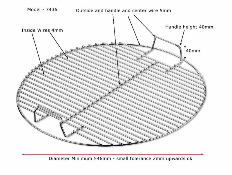 High Quality Large Area Stainless Steel Barbecue Grill Round Net Outdoor Hanging Grate