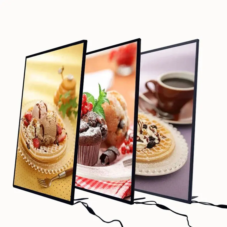 Custom led Ultra-thin Light Menu Board Slim Led Backit Sign Frame Insert Poster Light Box Display