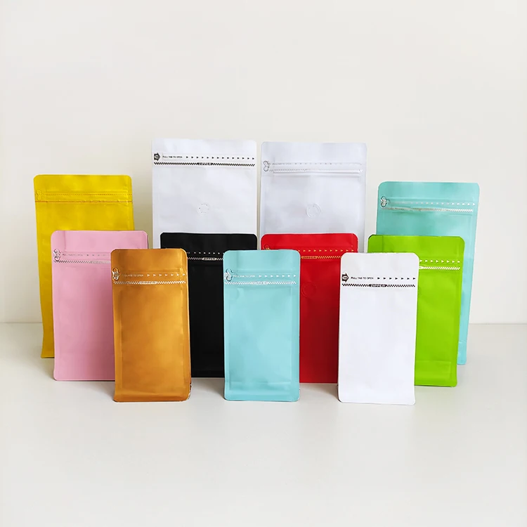 1/2 lb half pound 8oz 250g matt color aluminum foil flat bottom coffee bag with valve