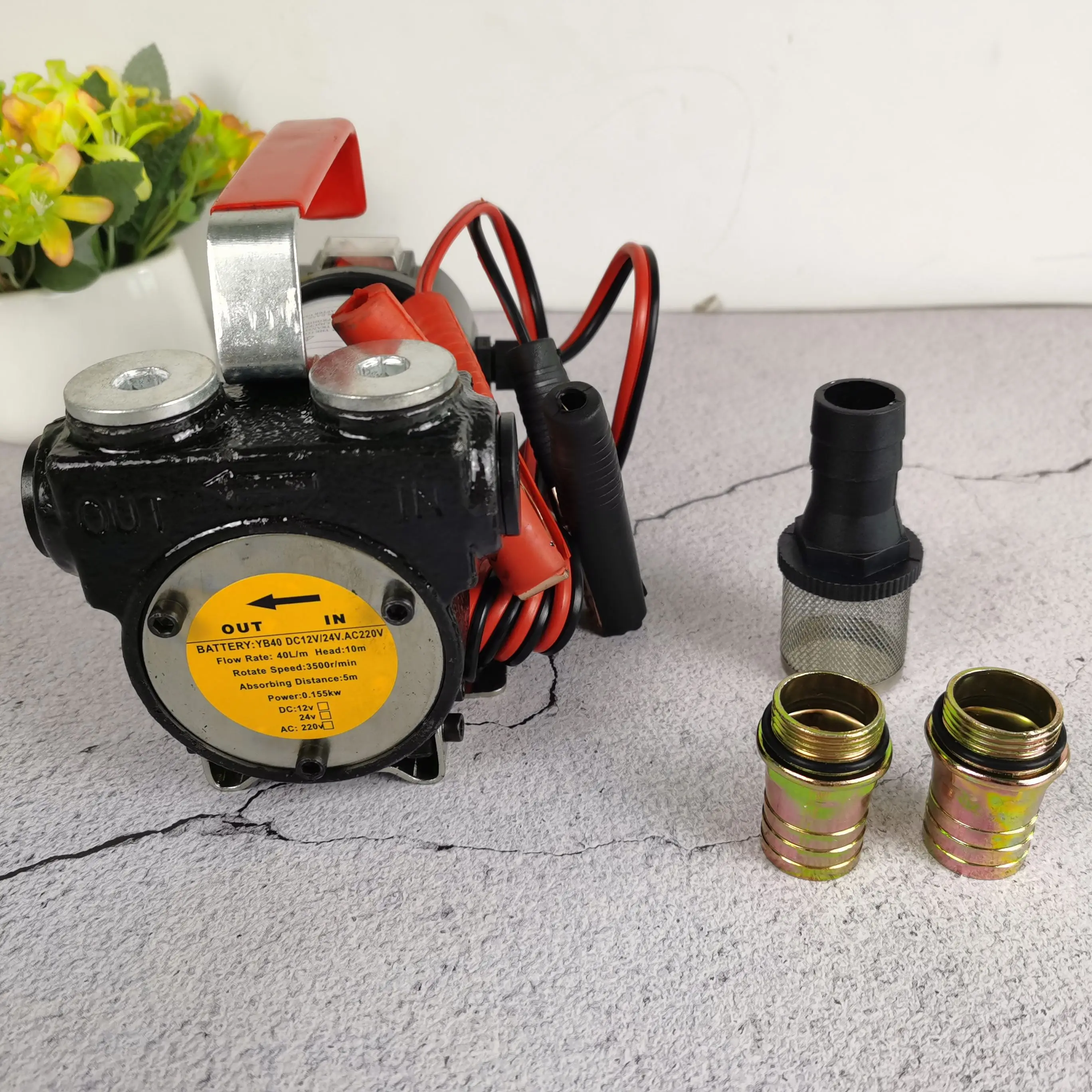 DC 12V 24V motor AC 220V Electric Diesel Fuel Oil Dispensing fuel oil transfer pump