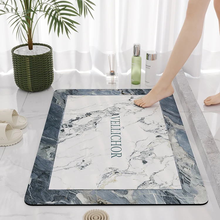 Bath mat bathroom water absorption quick dry anti-skid mat diatom mud Bath mat simple bathroom floor rug