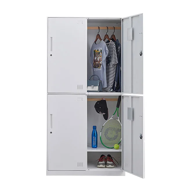 High security cheap gym spa military staff hotel 4 doors steel office clothes storage cabinet locker