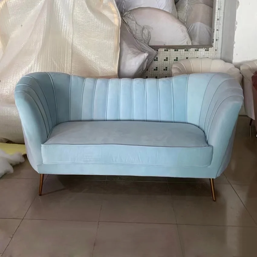 2022 Top Sale Velvet Royal Sofa With Cheaper Price Pink And Blue Green Color For Wedding Decor