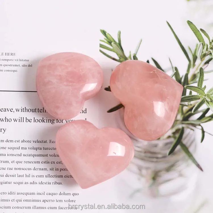 Оптовая продажа, натуральный высококачественный лечебный кристалл в форме сердца, розовое кварцевое сердце для любви