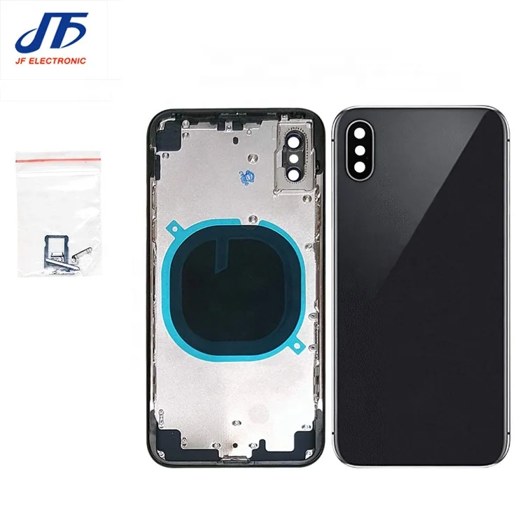  Задний корпус со средней рамкой для iPhone X Крышка батарейного отсека стеклянная задняя