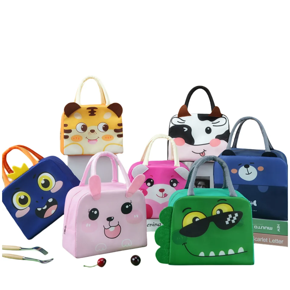 2024 NEW Design Cute Cartoon Neoprene Insulated Lunch Bag For Kids Primary School Students Easy Take Lunch Bag