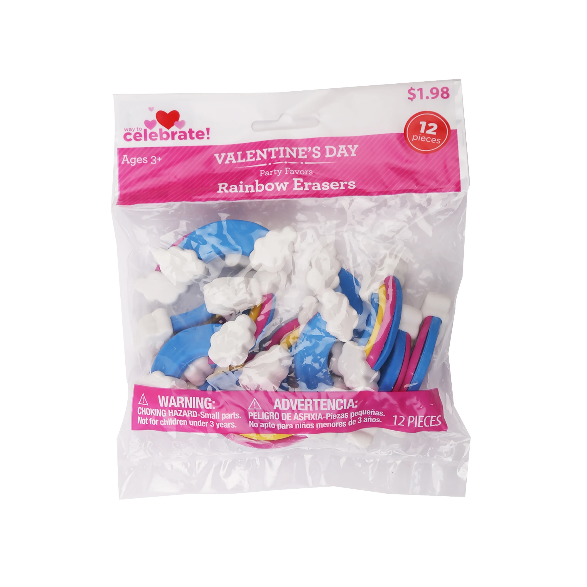 12 RAINBOW ERASERS