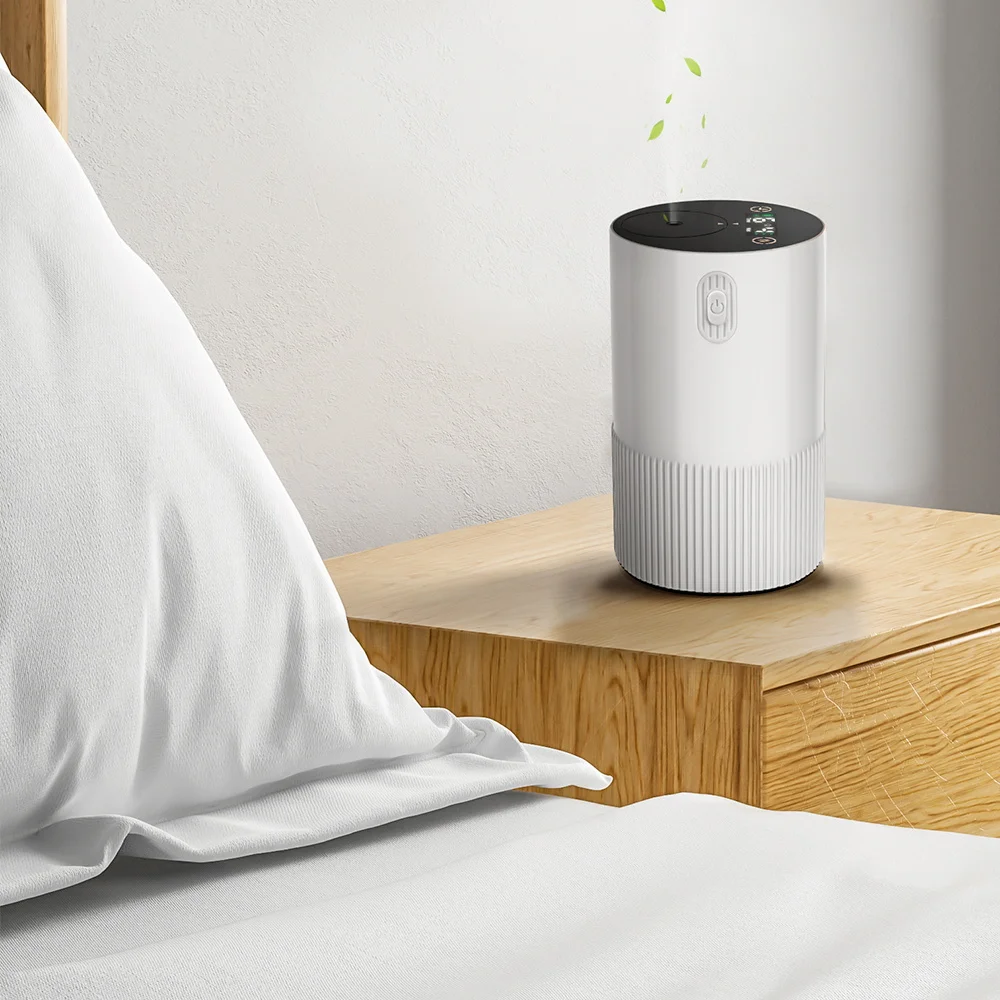 2023 Hot Sale Digital Touch Screen USB Electric Mini Portable Essential Oil Aroma Waterless Smart Car Aromatherapy Diffuser