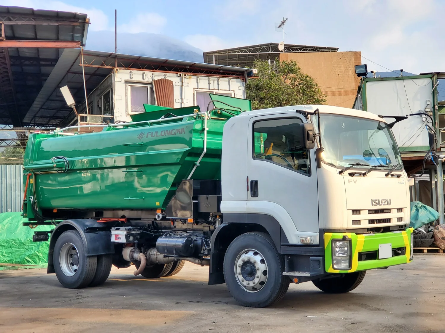 FULONGMA green 12cbm kitchen garbage dispose truck for sale