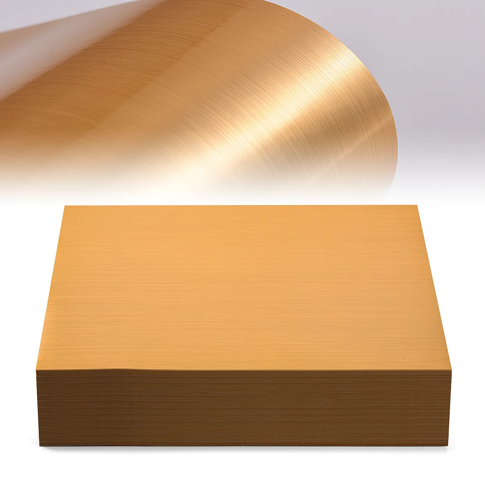 Strong Adhesion 50 Micron Brushed Golden PET Self Adhesive Mylar Film