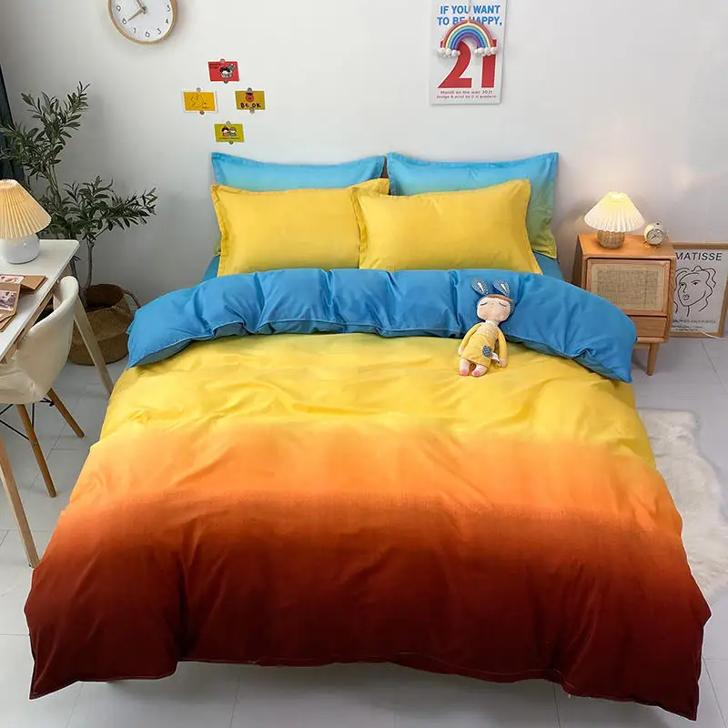 Cheap Printing Quilt Cover Four-Piece Bedding Set Quilt Duvet Polyester Bedding Set Cotton