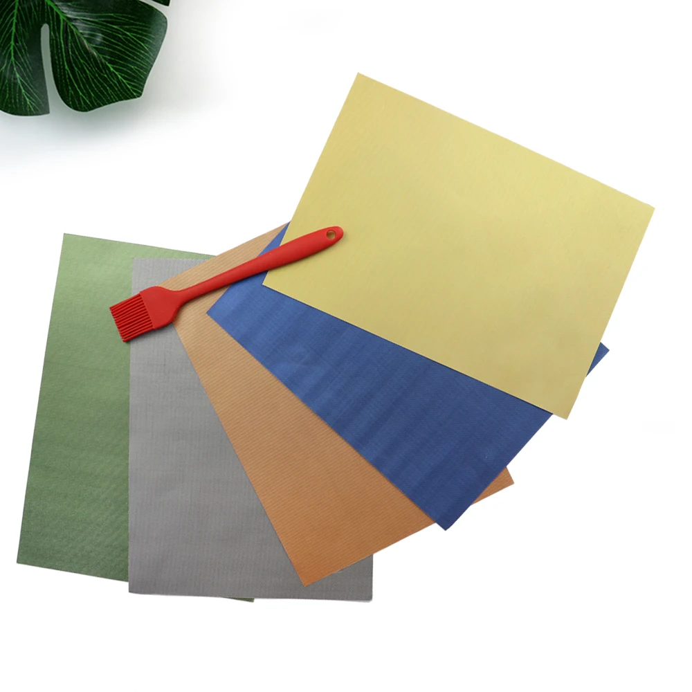 Oven Liner Gold Grillmatte Bbq Grillmat Bbq Grill Mat Set of 5 Heat Resistance Customized